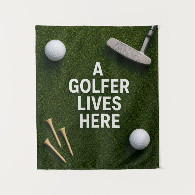 Tapiz Golfista ama aquí (Anverso)