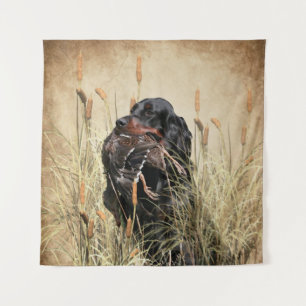 Tapiz Gordon Setter, cacería de pavos