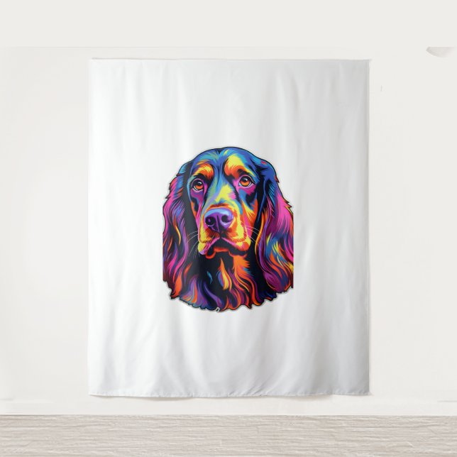 Tapiz Gordon Setter Neon Design (Anverso)