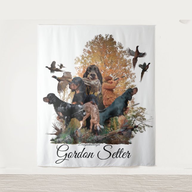 Tapiz Gordon Setter, temporada de caza (Anverso)
