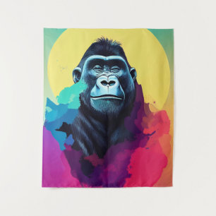 Tapiz Gorilla Ape Naturaleza salvaje Color animal Pintur