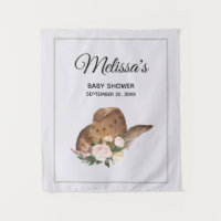 Gorra marrón de vaca con flores rosadas