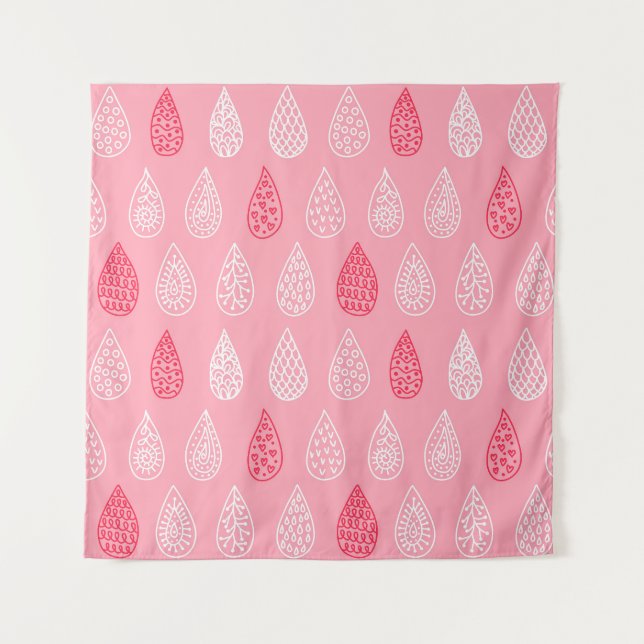Tapiz Gotas de agua de Doodle: patrón de cosecha (Anverso)