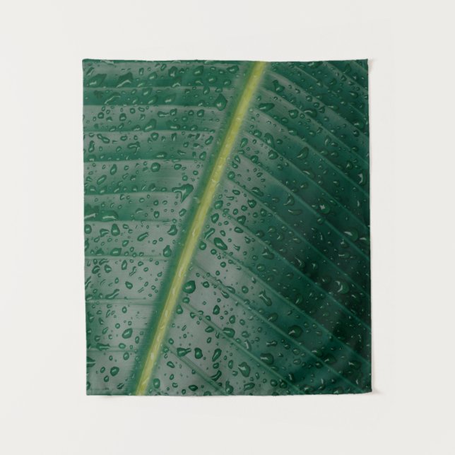 Tapiz Gotas de agua en hojas de banano (Anverso)