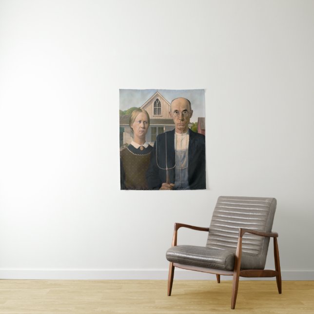 Tapiz Gótico Americano: Pobre agricultor rural (In situ)