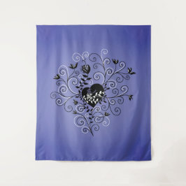 Tapiz Gótico Broken Heart Tattoo Style Purple