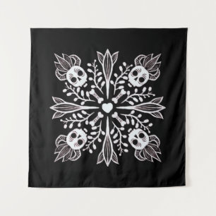 Tapiz Gótico lindo kawaii divertido cráneo Harajuku negr