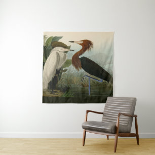 Tapiz Grabado de Garza Morada de Audubon: Arte de Aves