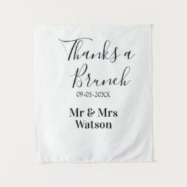 Tapiz Gracias a un brunch post boda nombre fecha simple 
