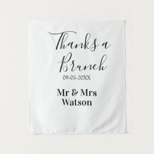 Tapiz Gracias a un brunch post boda nombre fecha simple