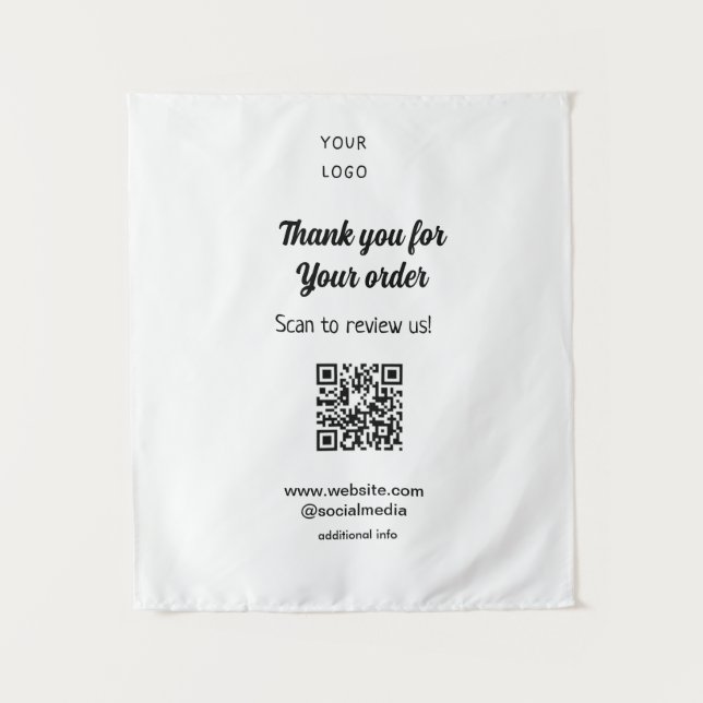 Tapiz Gracias por el escaneo de pedidos Revisar el logot (Anverso)