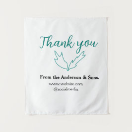 Tapiz Gracias por el nombre de la compañía de la hoja de