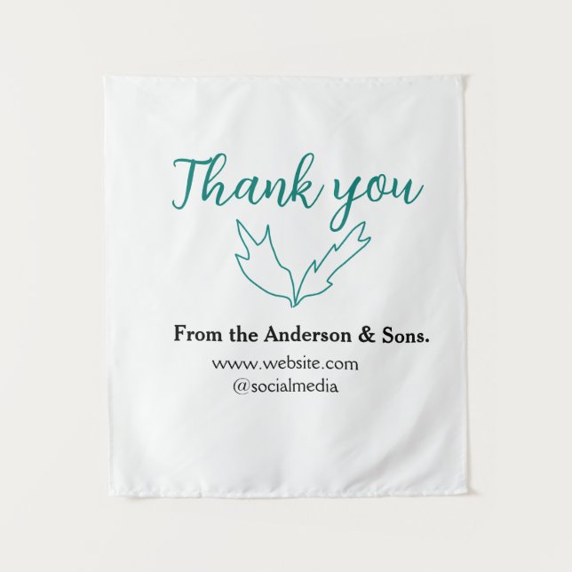 Tapiz Gracias por el nombre de la compañía de la hoja de (Anverso)