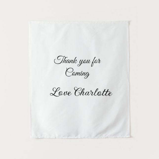 Tapiz gracias por venir mensaje de texto nombre  (Anverso)