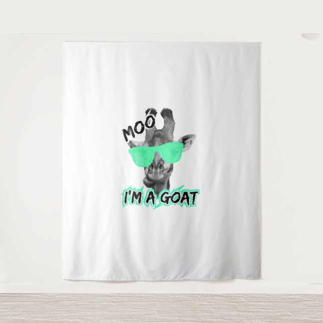 Tapiz Graciosa jirafa Shirt Moo Soy un animal de zoológi (Anverso)