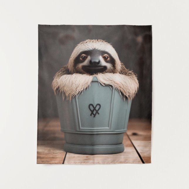 Tapiz Gracioso Baño Decoración Pared Art Sloth (Anverso)