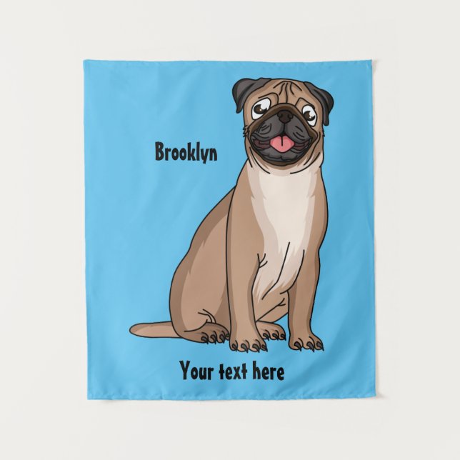 Tapiz Gracioso ilustracion de personalizado de perro de  (Anverso)