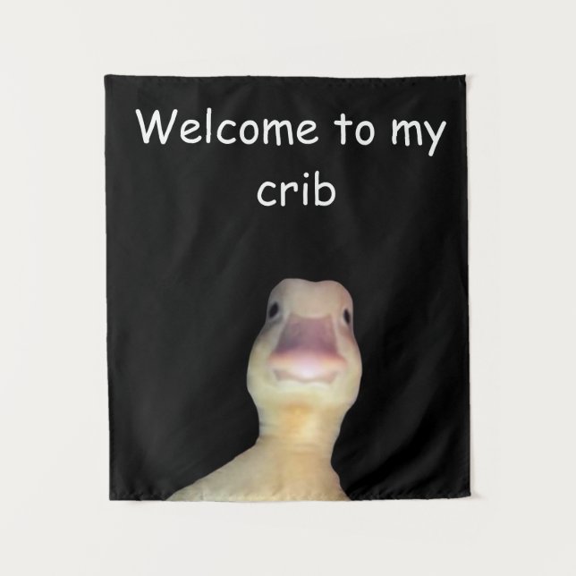 Tapiz Gracioso meme de pato: Bienvenidos a mi pato (Anverso)