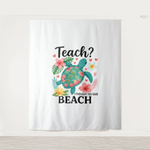 Tapiz Gracioso profesor de playa Tortuga de verano