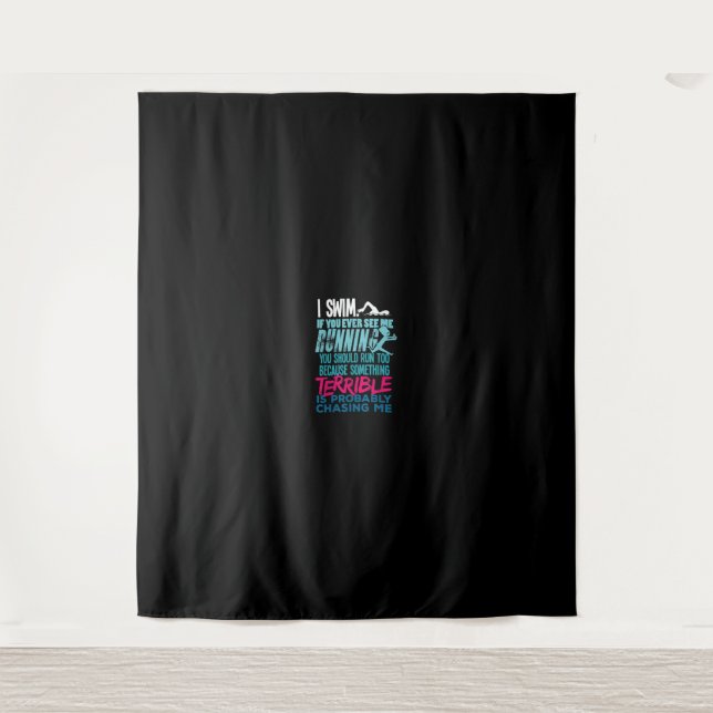 Tapiz Gracioso Regalo De Natación Un Nadador (Anverso)