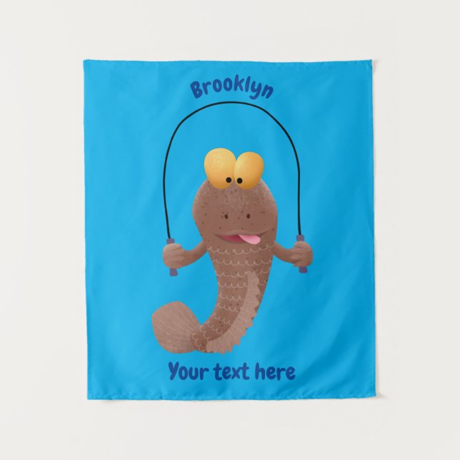 Tapiz Gracioso saltando a la personalizado de pescado de (Anverso)