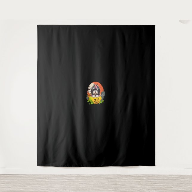 Tapiz Gracioso Schnauzer Dog Halloween Thanksgivi (Anverso)