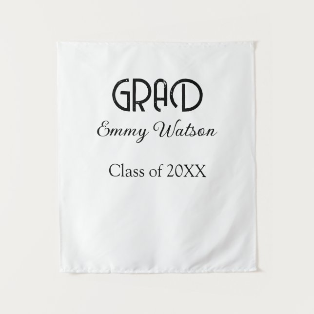Tapiz Grad bold letter graduation name class of 20XX sim (Anverso)
