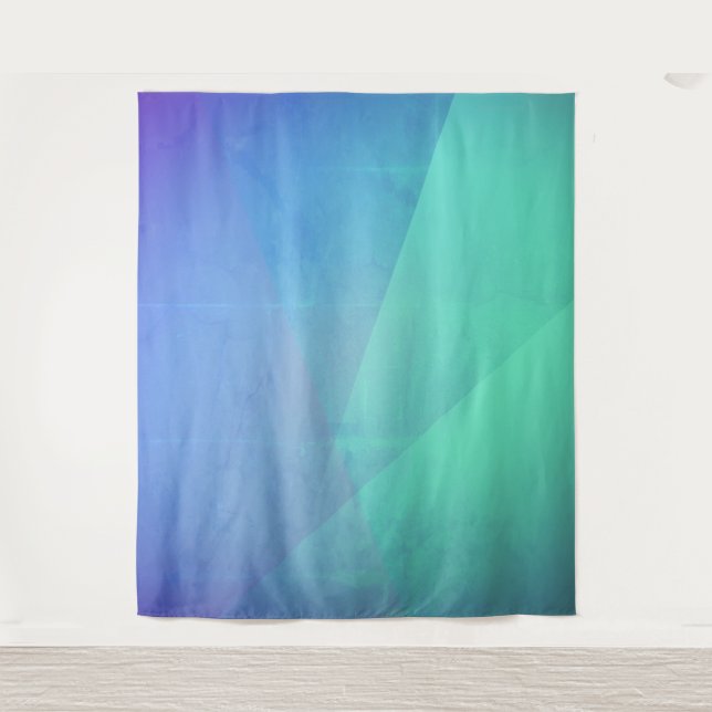 Tapiz Gradación Geométrica Moderna De Agua Azul Y Turque (Anverso)