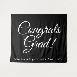 Tapiz Grado de felicitaciones clase de escritura negra a