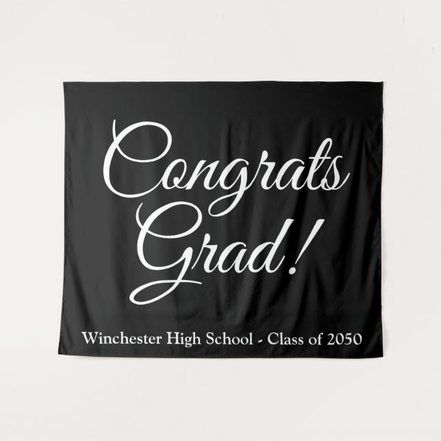 Tapiz Grado de felicitaciones clase de escritura negra a (Anverso (horizontal))