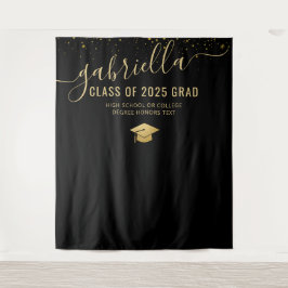Tapiz Graduación 2025 Photo Booth Selfie Backdrop Black