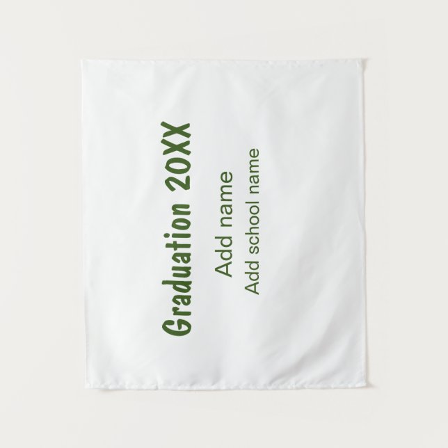 Tapiz Graduación 20XX agregar año nombre escuela verde m (Anverso)