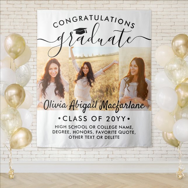 Tapiz Graduación 3 Collage de fotos Gran fondo moderno (Subido por el creador)