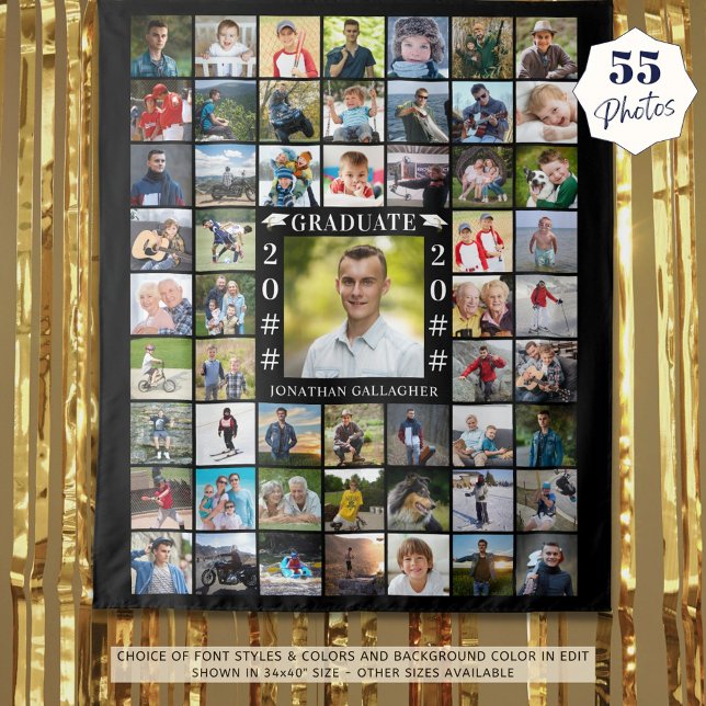 Tapiz Graduación 55 Collage de fotos Personalizado fondo (Subido por el creador)