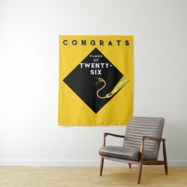 Tapiz Graduación amarilla de 2025 Fiesta