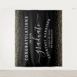 Tapiz Graduación de caligrafía de guión de Purpurina dor