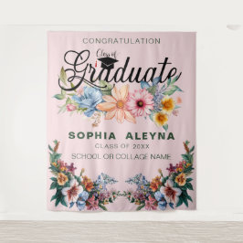 Tapiz Graduación de Jardín de Flores Clásico