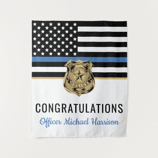 Tapiz Graduación de la Academia de Policía Fiesta delgad (Anverso)