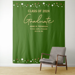 Tapiz Graduación de la Clase 2024 de Custom Green Gold