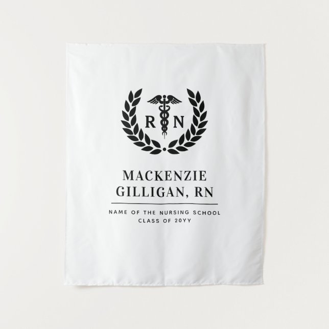 Tapiz Graduación de la escuela de enfermería RN personal (Anverso)