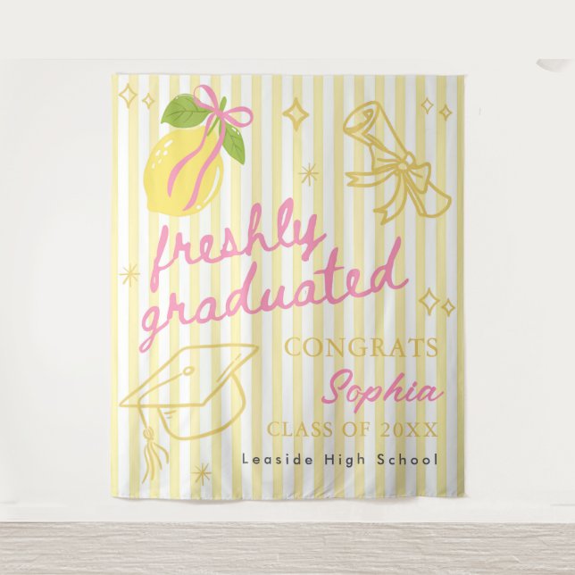 Tapiz Graduación de Limón Rosa Fresca (Anverso)