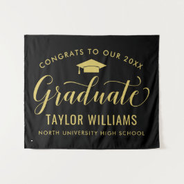 Tapiz Graduación Graduada de Oro Negro de Graduación 202