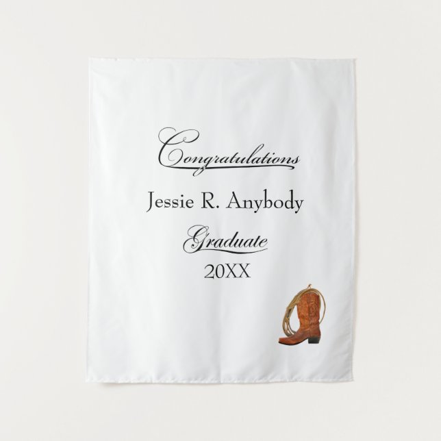 Tapiz Graduación Western Rústica (Anverso)