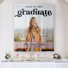 Tapiz Graduado Boho Chic Moderno Clase 2025 Graduación