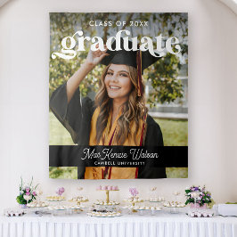 Tapiz Graduado Boho Chic Moderno Clase de 2025 Graduació
