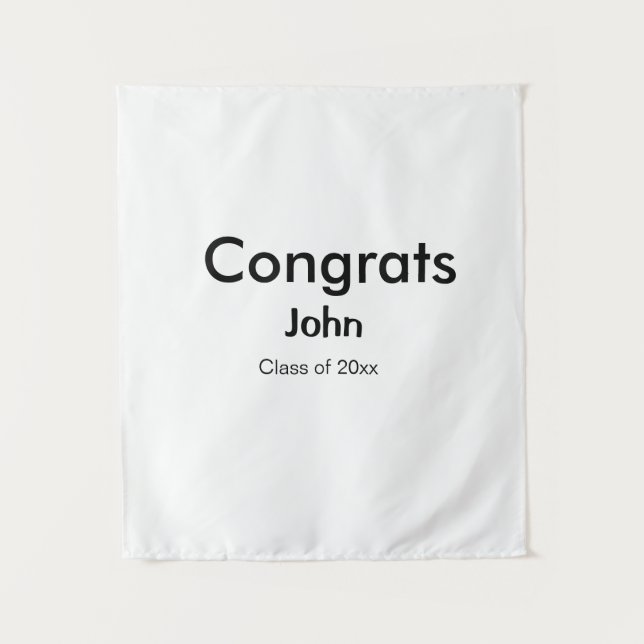 Tapiz graduado chico agregar nombre felicitaciones fecha (Anverso)