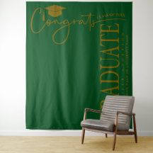 Graduado Congrats Verde Esmeralda & Dorado Minimal