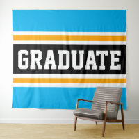 GRADUADO Divertido Cielo Azul Negro Naranja Rayas