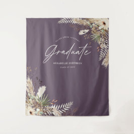 Tapiz Graduado favor pampas eucalipto elegante púrpura