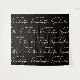 Tapiz Graduados de la Clase de Oro Negro 2025 Graduación